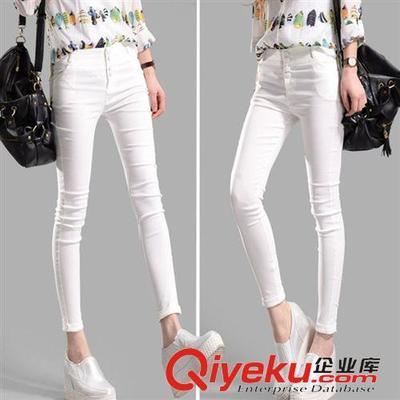 2015夏季新款韓版小腳褲：彈力顯瘦，雙排扣設計引領時尚潮流